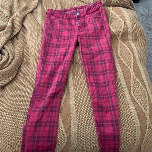 American Eagle Plaid Jeans